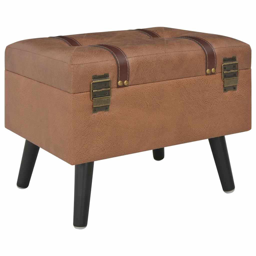 Vidaxl opbergkruk 40 cm kunstleer bruin