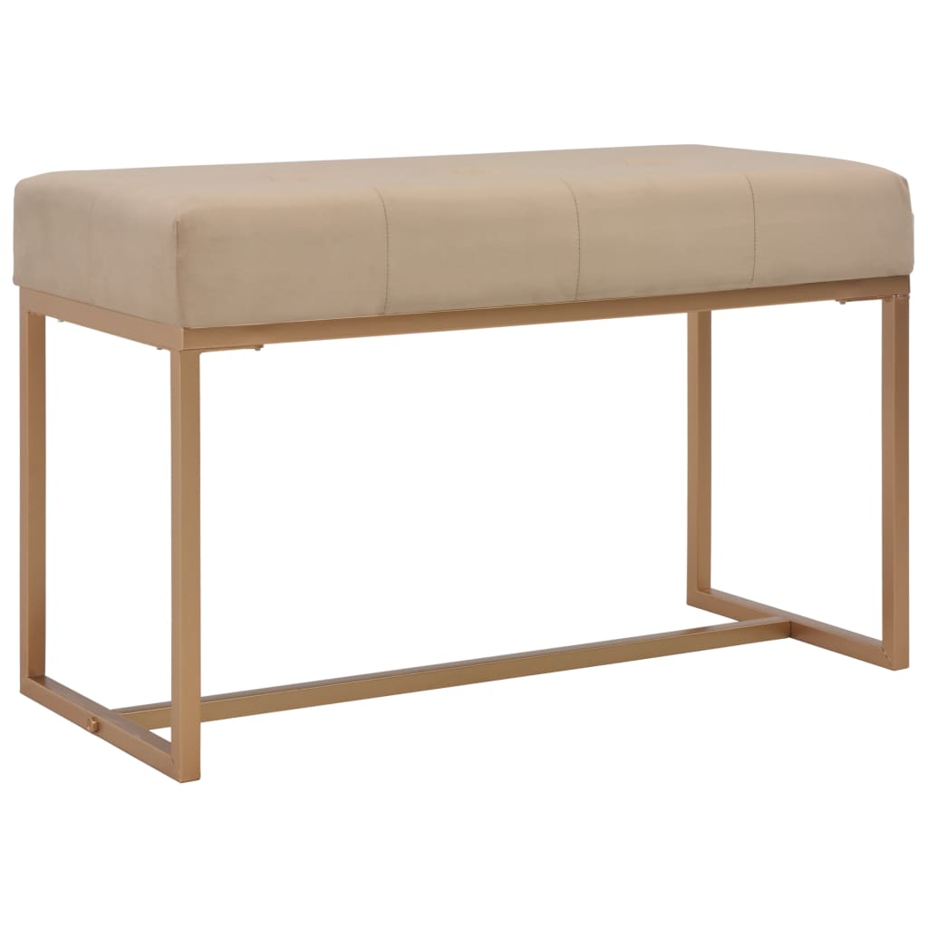 Vidaxl bankje 80 cm fluweel beige