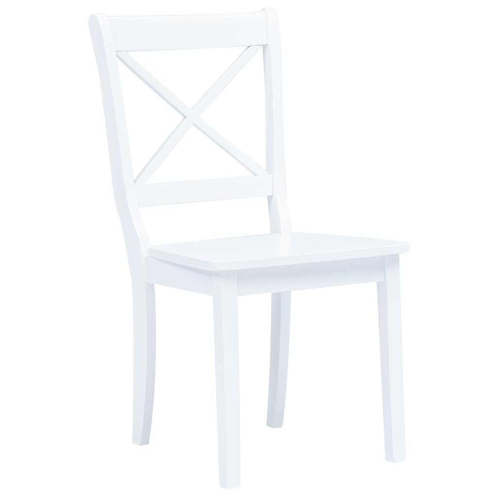 Vidaxl eetkamerstoelen 4 st massief rubberwood wit