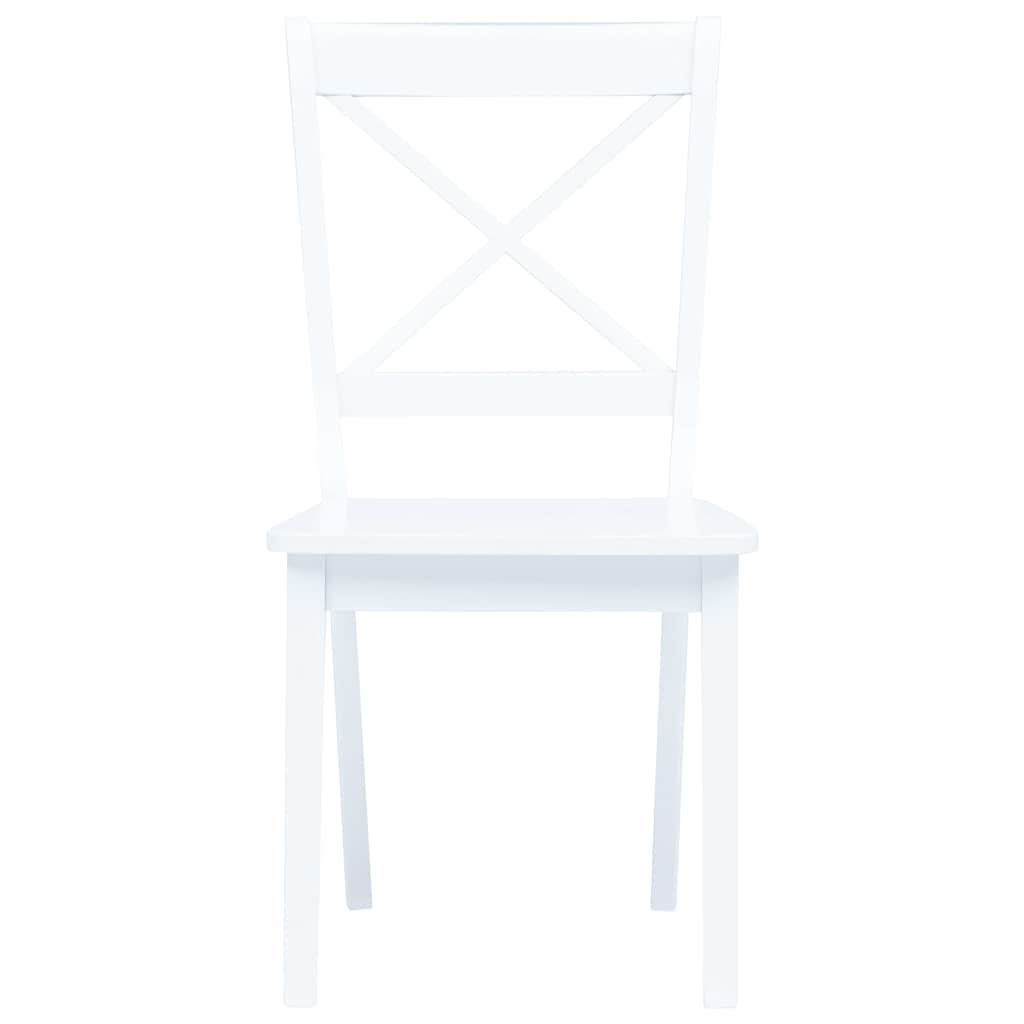 Vidaxl eetkamerstoelen 4 st massief rubberwood wit