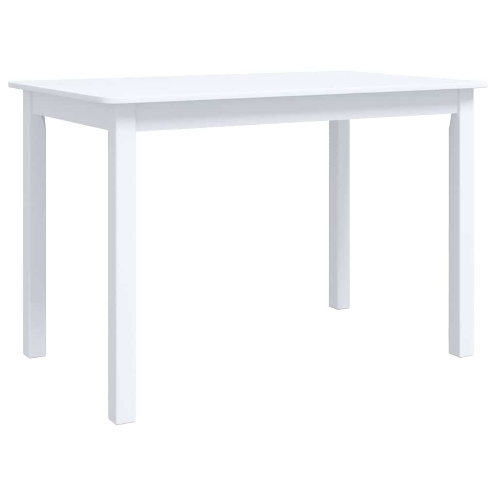 Vidaxl eettafel 114x71x75 cm massief rubberwood wit