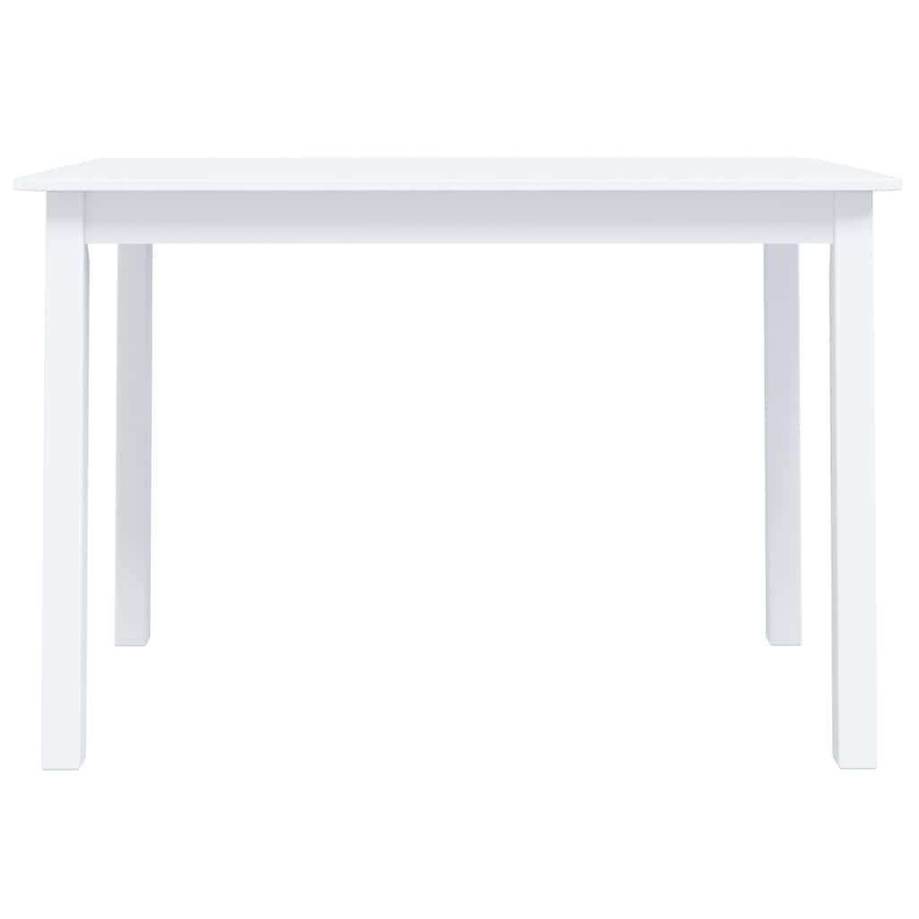 Vidaxl eettafel 114x71x75 cm massief rubberwood wit