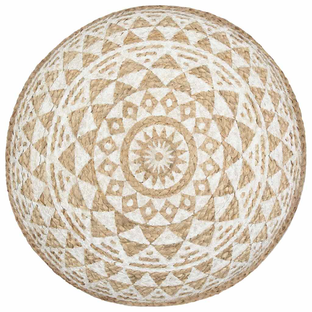 Vidaxl poef handgemaakt 45x30 cm jute wit