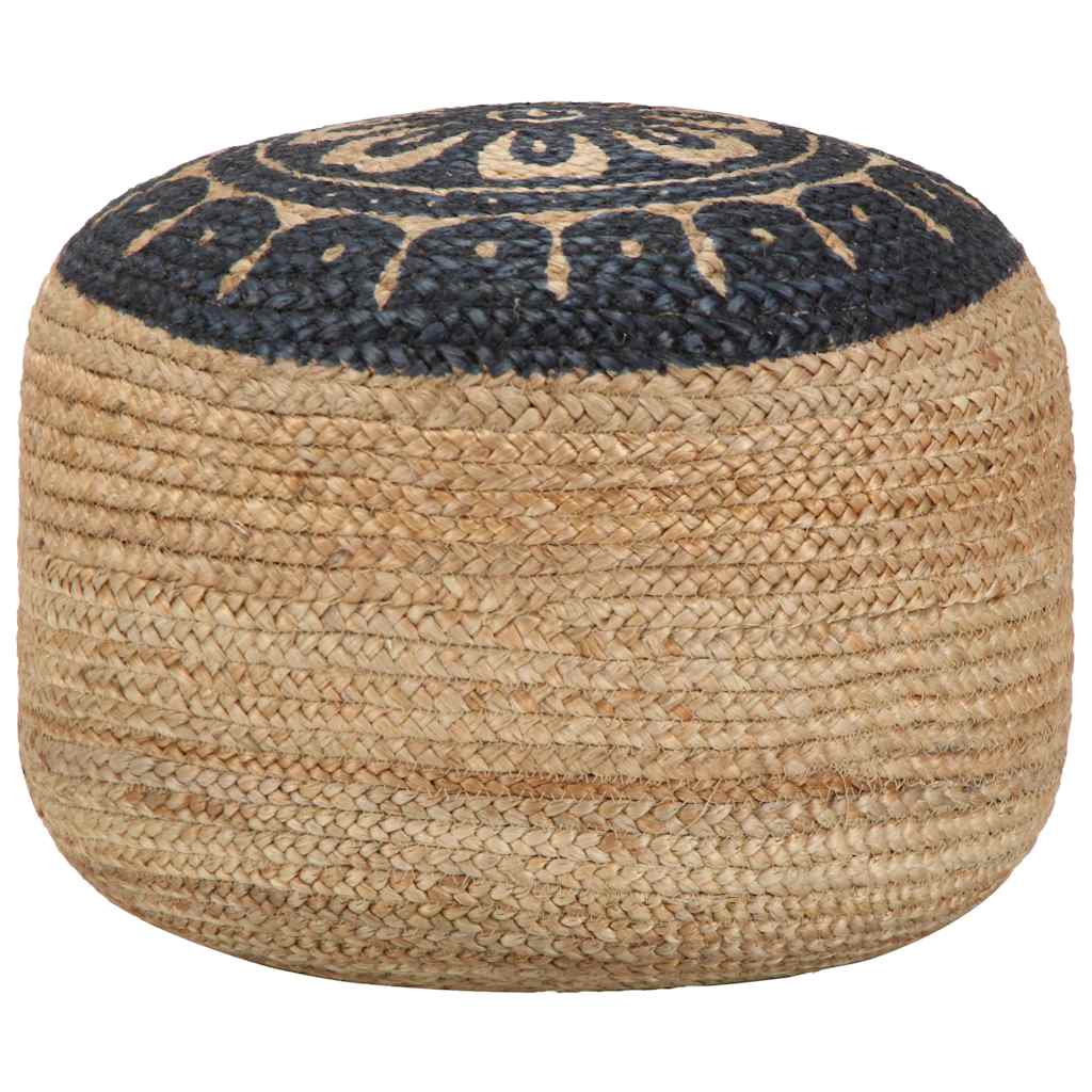 Vidaxl poef handgemaakt 45x30 cm jute blauw
