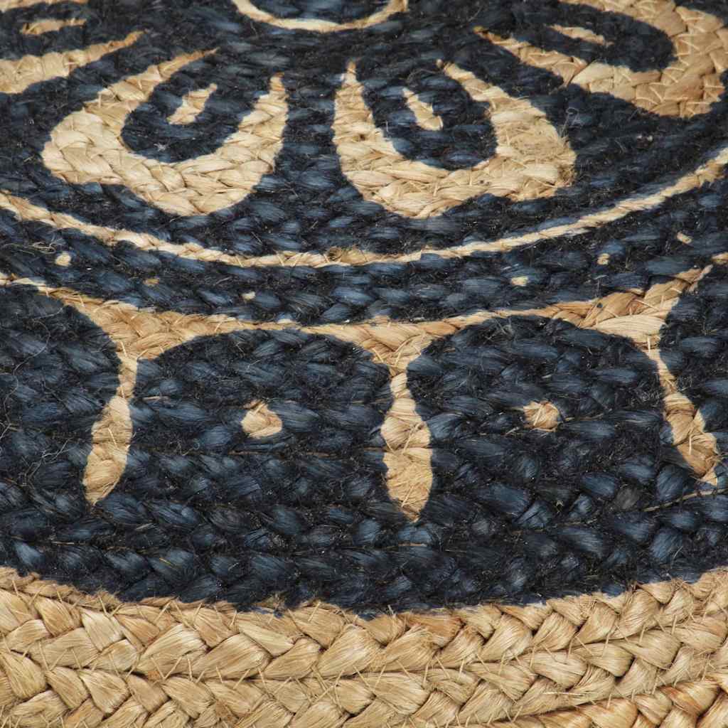 Vidaxl poef handgemaakt 45x30 cm jute blauw