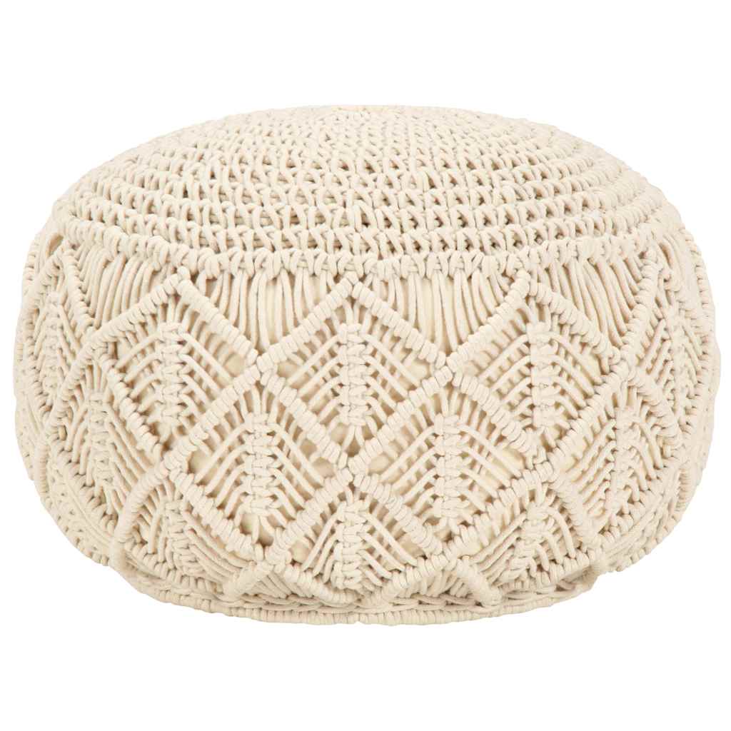Vidaxl poef macramé handgemaakt 45x30 cm katoen