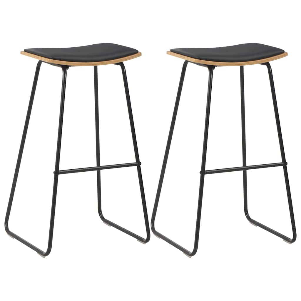 Vidaxl barstoelen 2 st kunstleer zwart