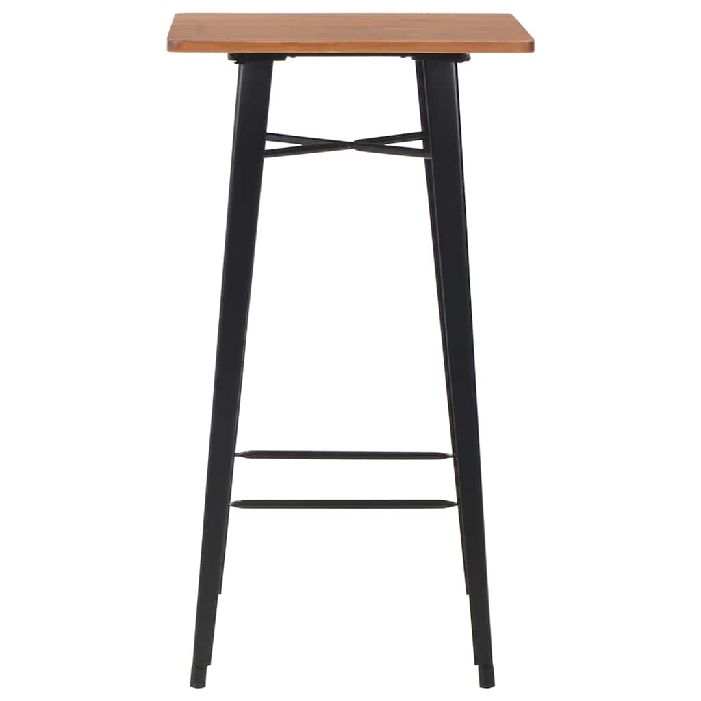 Vidaxl bartafel 60x60x108 cm massief grenenhout staal zwart
