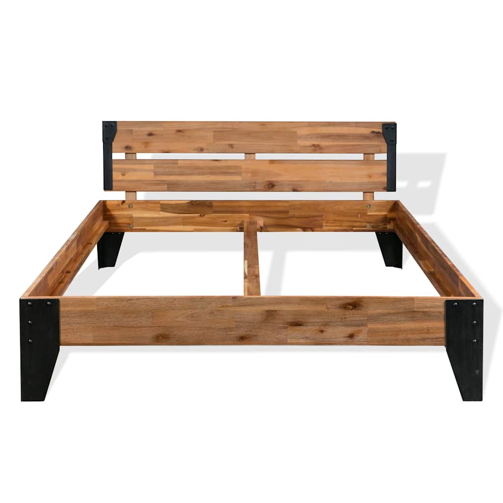 Vidaxl bedframe massief acaciahout en staal 152x203 cm