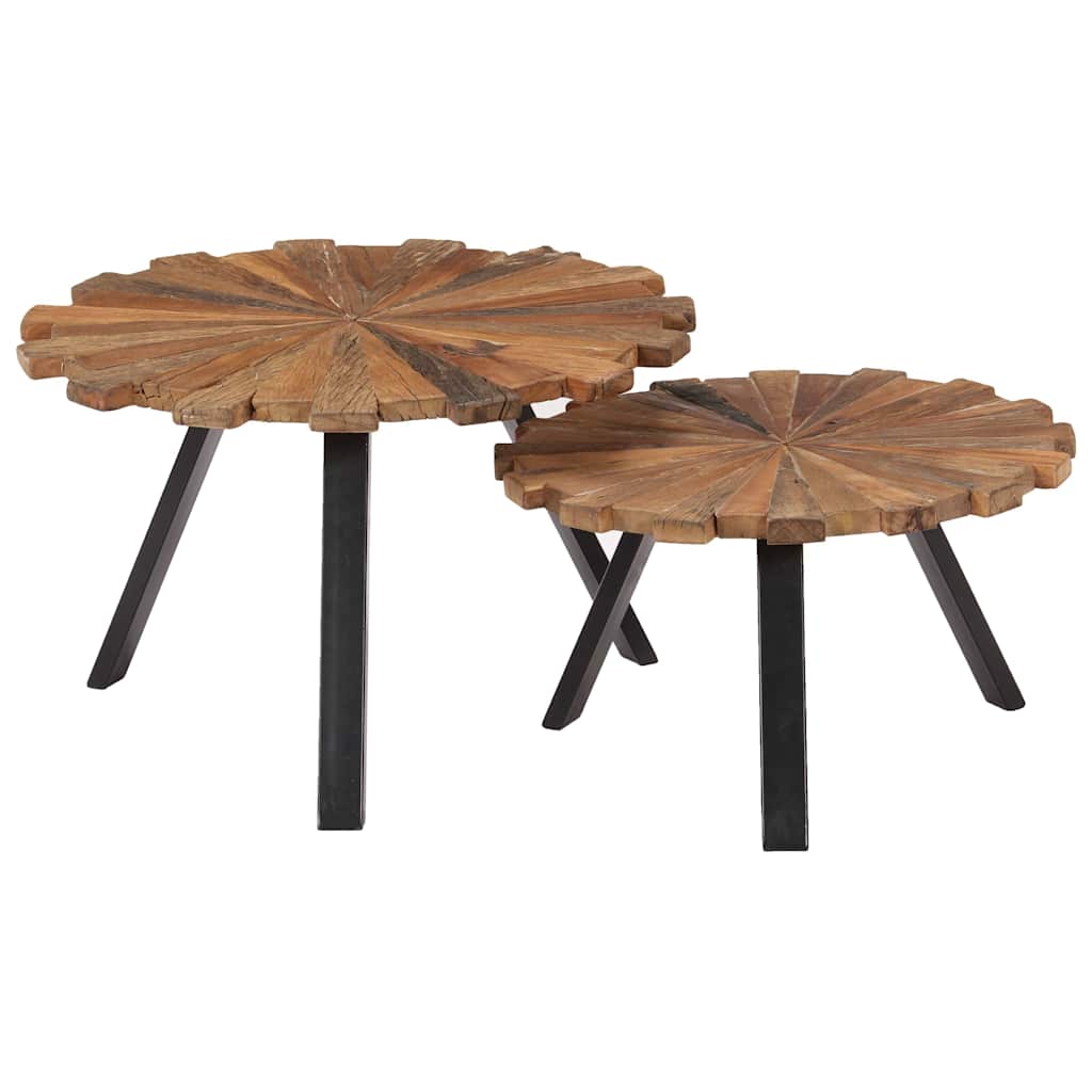 Vidaxl salontafels 2 st massief gerecycled hout