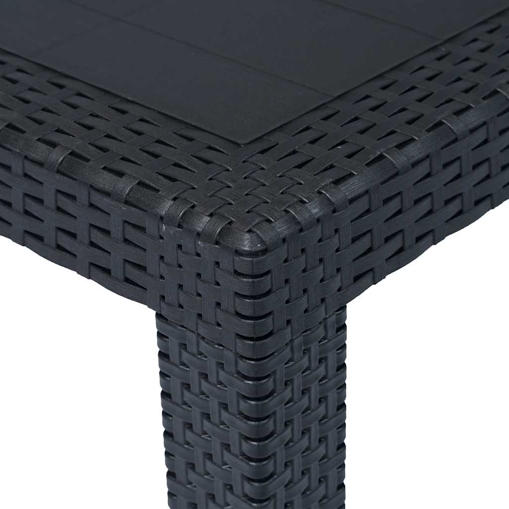 Vidaxl tuintafel 220x90x72 cm rattan-look kunststof antraciet