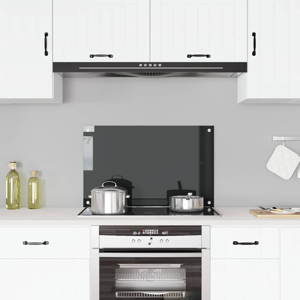 Vidaxl spatscherm keuken 80x50 cm gehard glas zwart