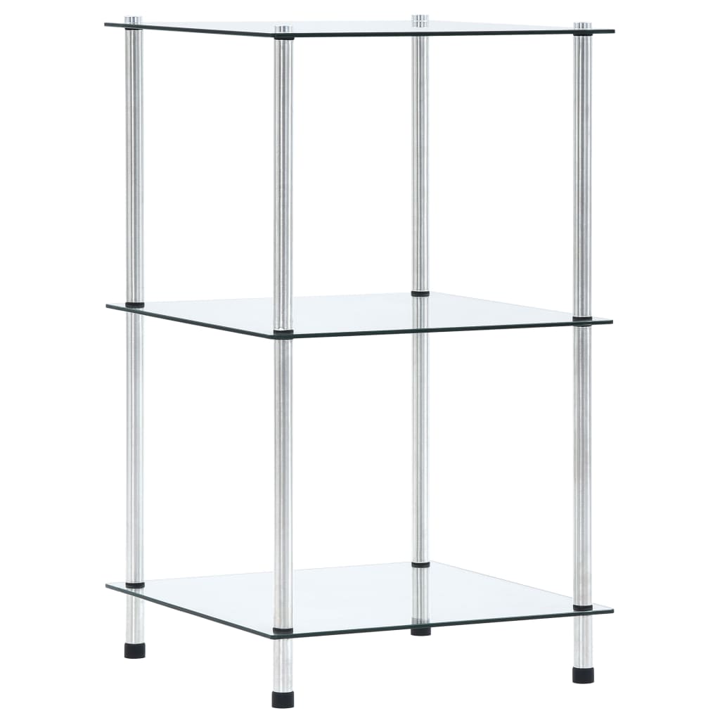Vidaxl kastje 3-laags 40x40x67 cm gehard glas transparant