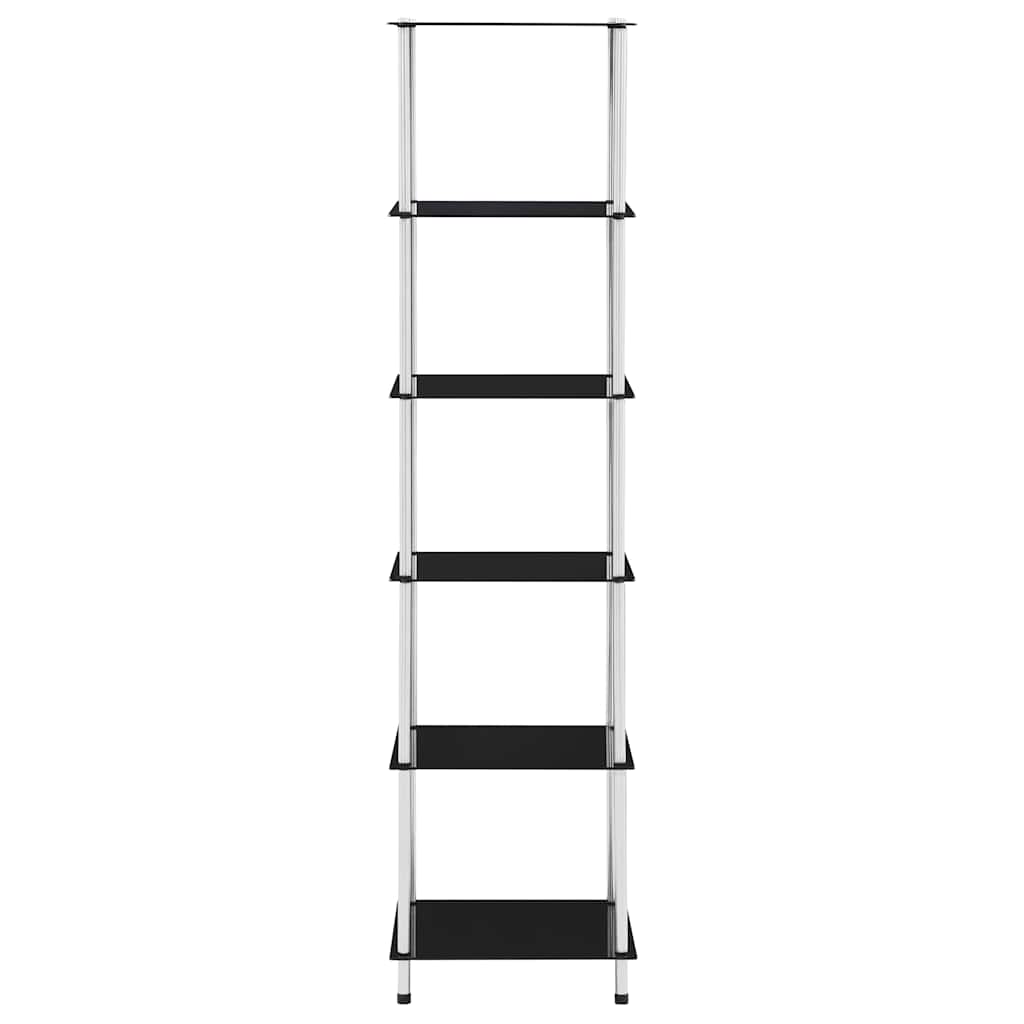 Vidaxl kastje 6-laags 40x40x160 cm gehard glas zwart