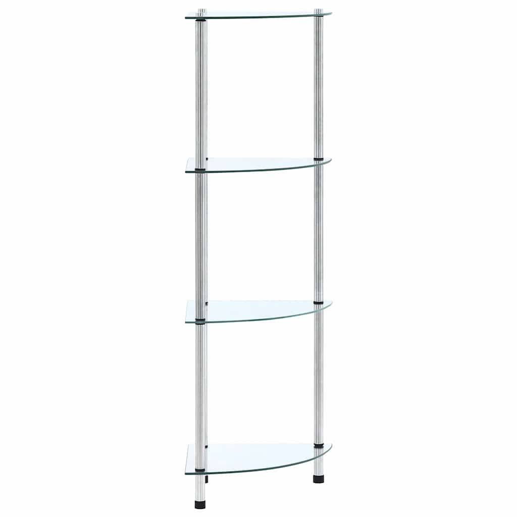 Vidaxl kastje 4-laags 30x30x100 cm gehard glas transparant