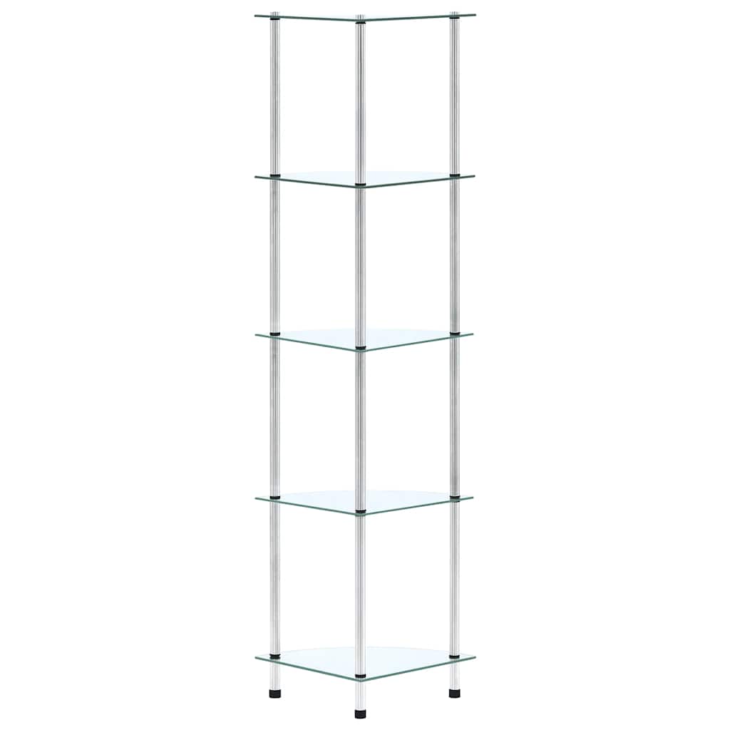 Vidaxl kastje 5-laags 30x30x130 cm gehard glas transparant