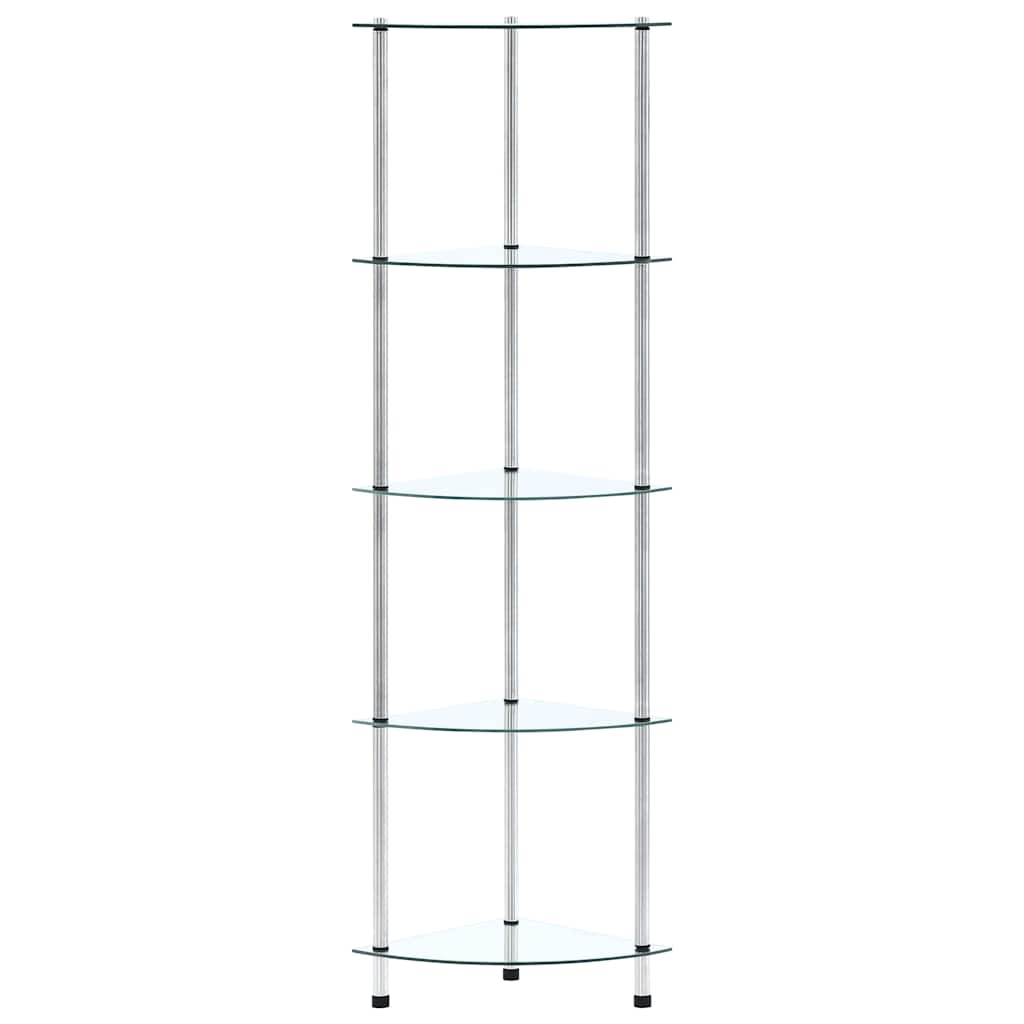 Vidaxl kastje 5-laags 30x30x130 cm gehard glas transparant