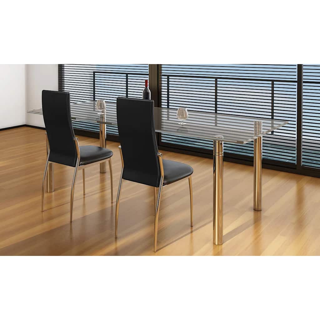 Vidaxl eetkamerstoelen 2 st kunstleer zwart