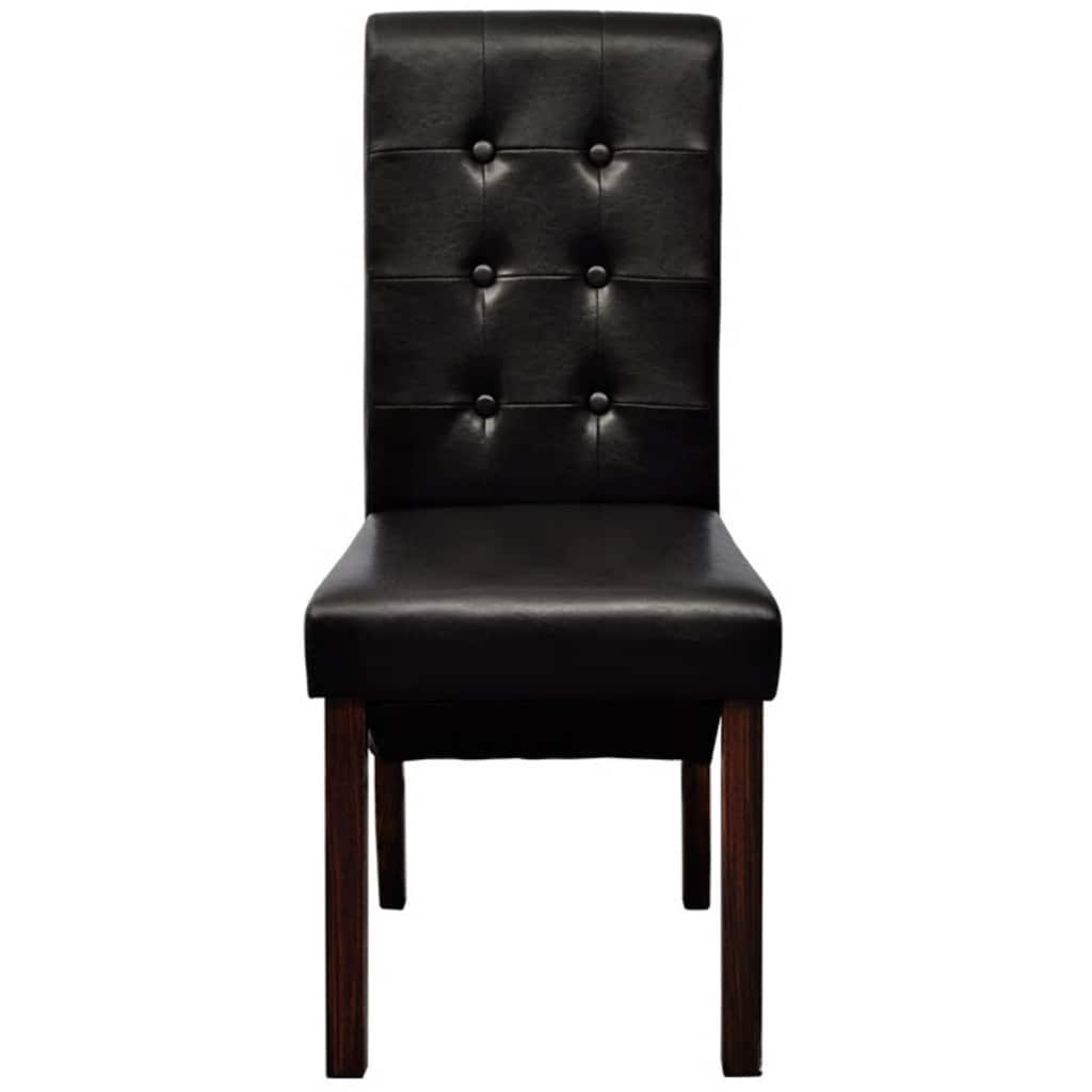Vidaxl eetkamerstoelen 2 st kunstleer bruin