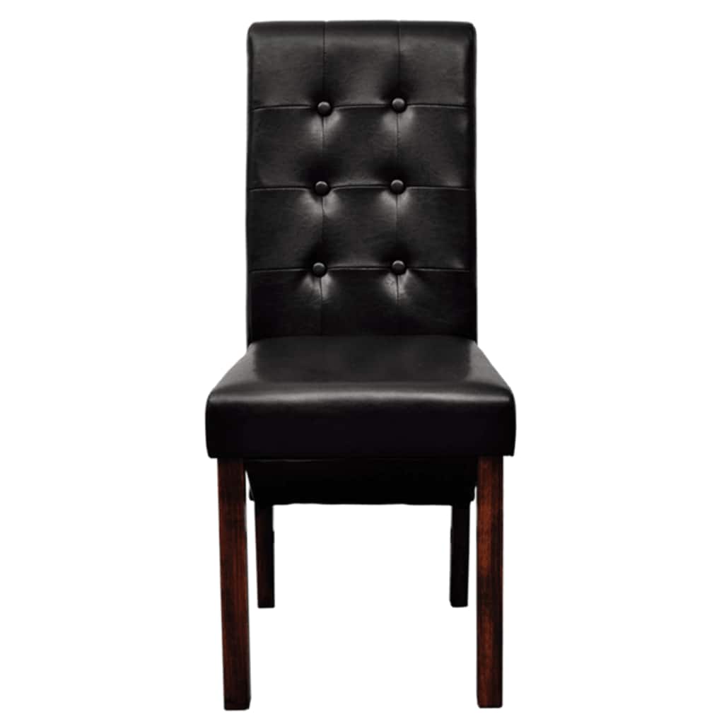 Vidaxl eetkamerstoelen 2 st kunstleer zwart