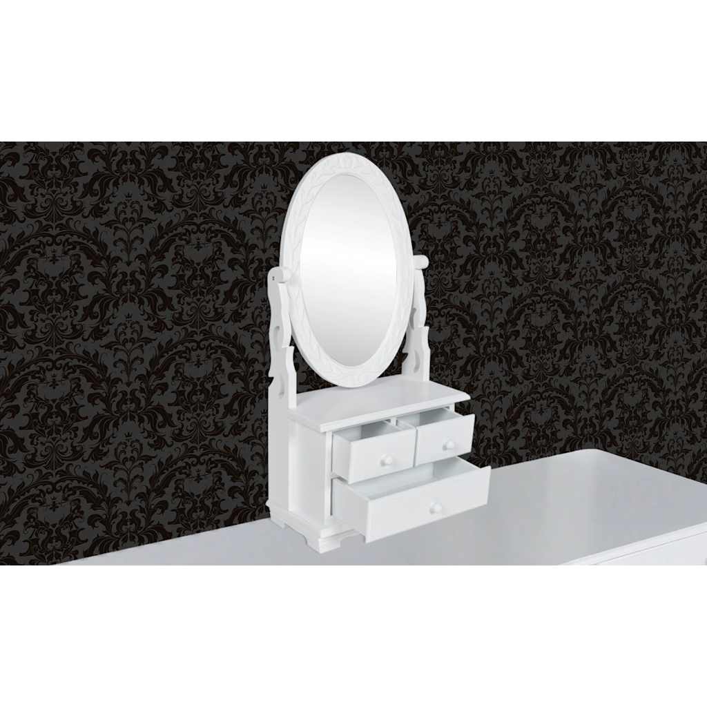 Vidaxl kaptafel met draaiende ovale spiegel mdf