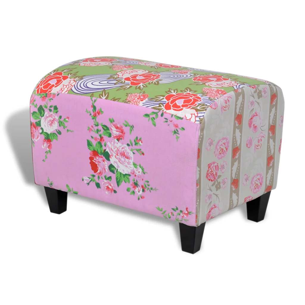 Vidaxl patchwork bloemen design voetenbankje