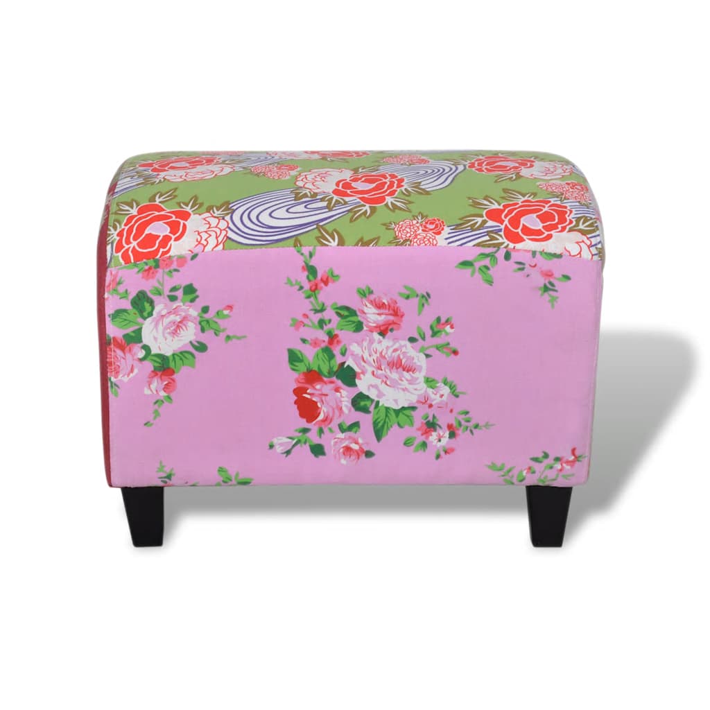 Vidaxl patchwork bloemen design voetenbankje