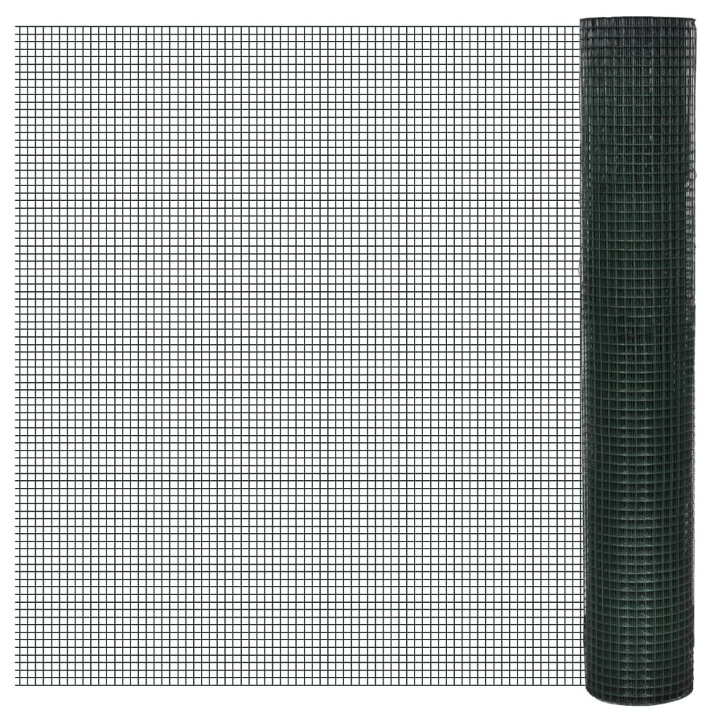 Vidaxl kippengaas 1x25 m gegalvaniseerd staal groen
