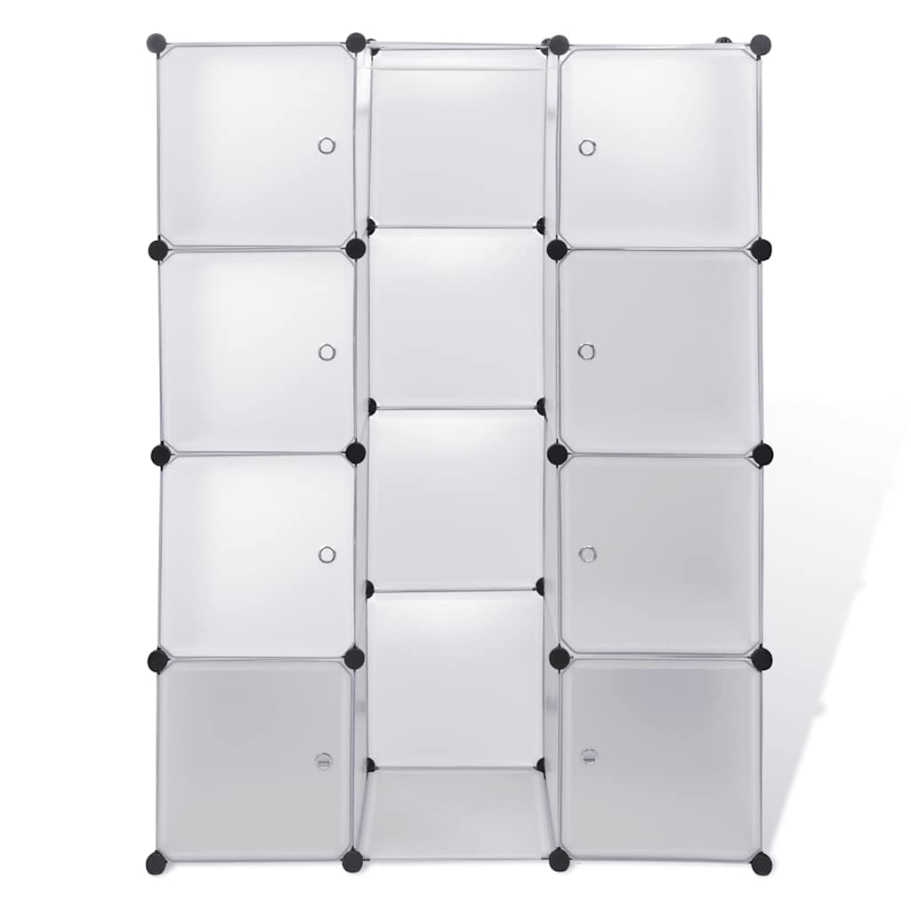 Vidaxl kast met 9 compartimenten modulair 109x36,5x143 cm wit