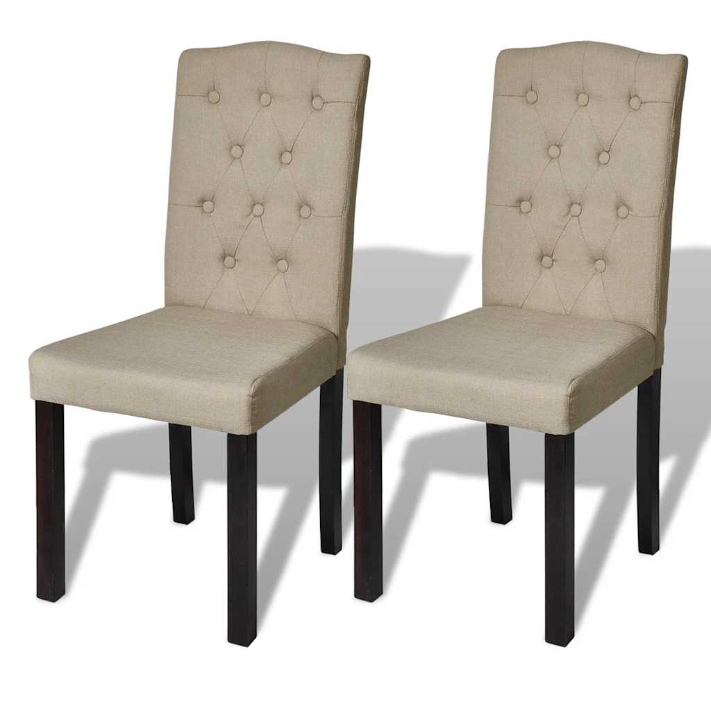 Vidaxl eetkamerstoelen 2 st stof camel