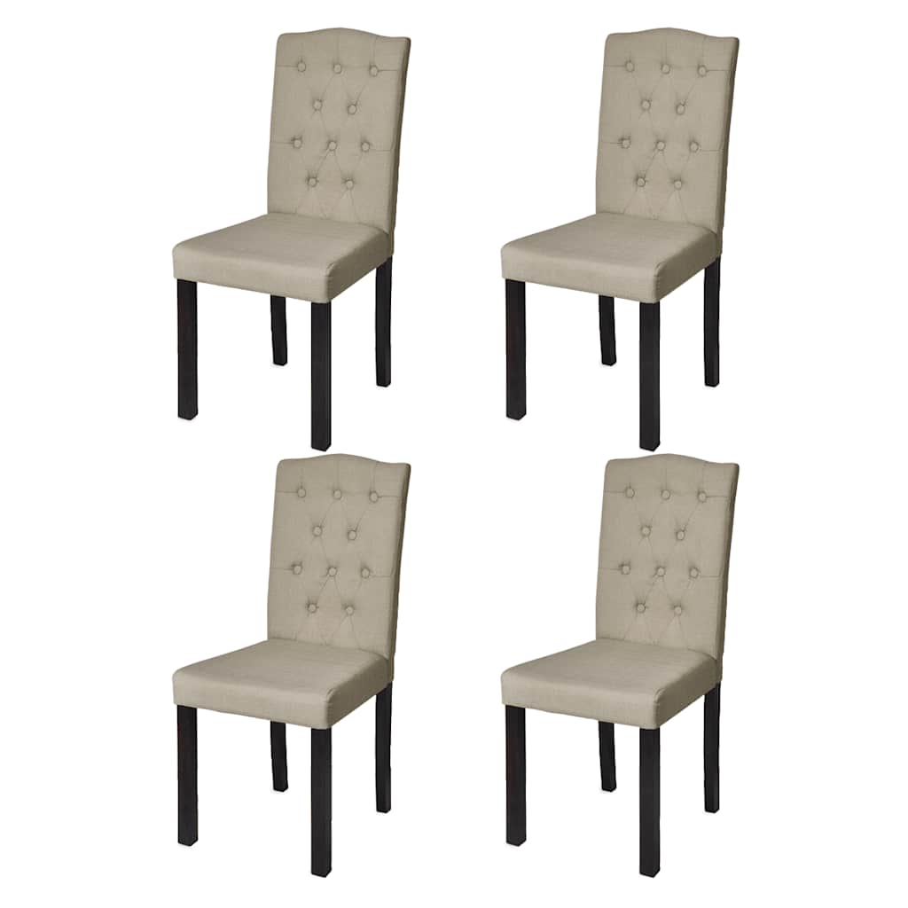 Vidaxl eetkamerstoelen 4 st stof camel