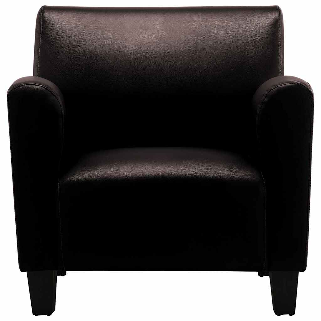 Vidaxl fauteuil kunstleer donkerbruin