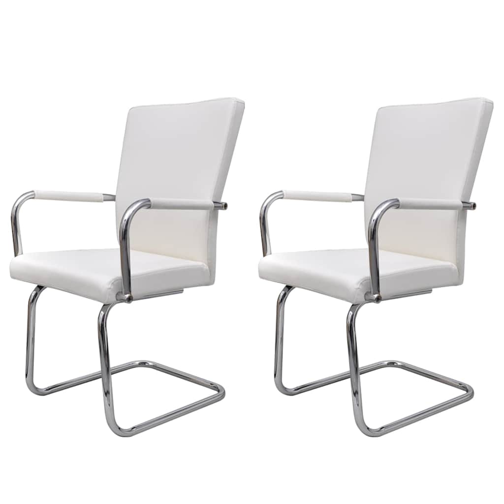 Vidaxl eetkamerstoelen 2 st kunstleer wit