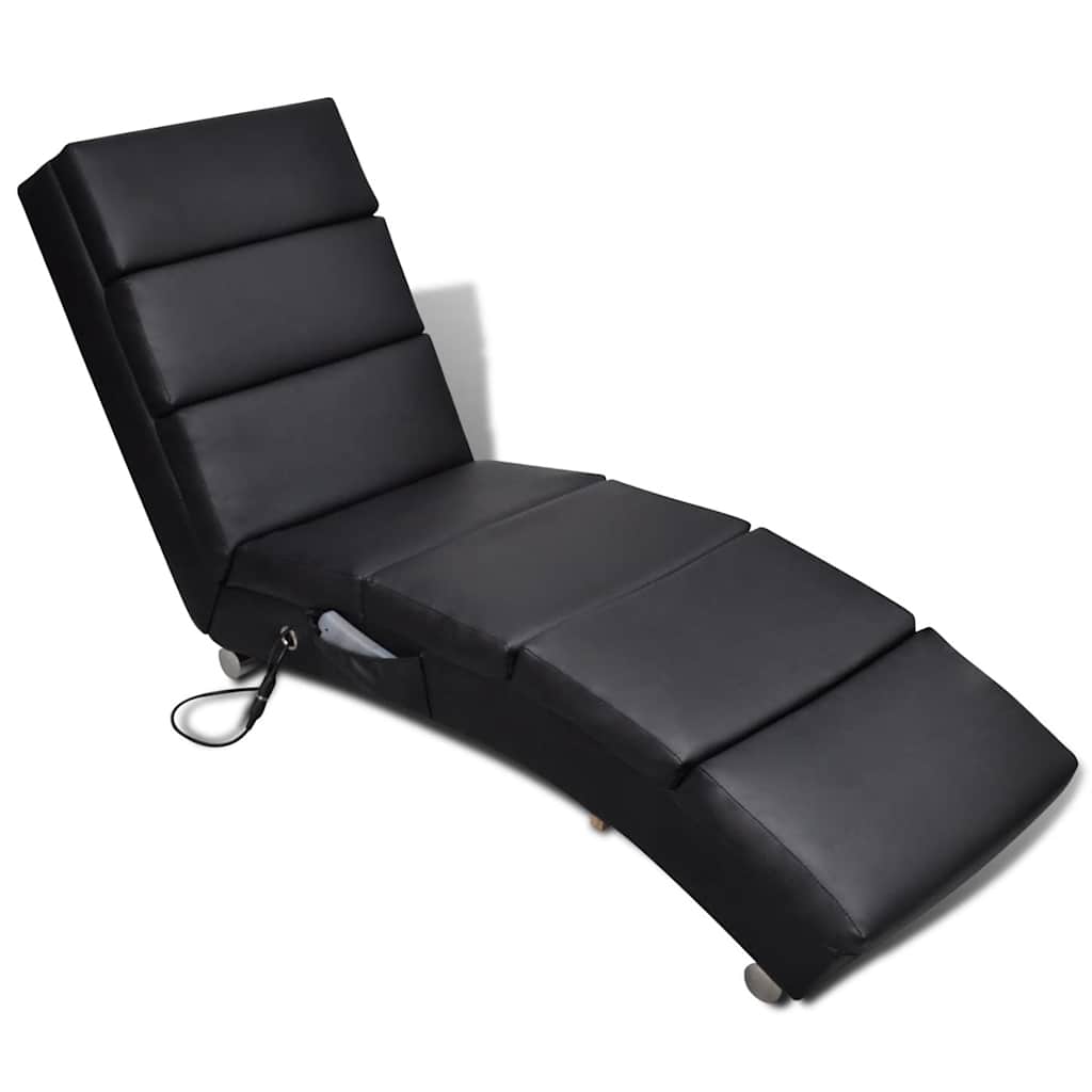 Vidaxl massagelounger kunstleer zwart