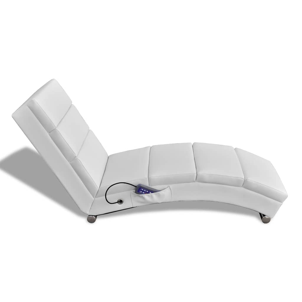 Vidaxl massagelounger kunstleer wit