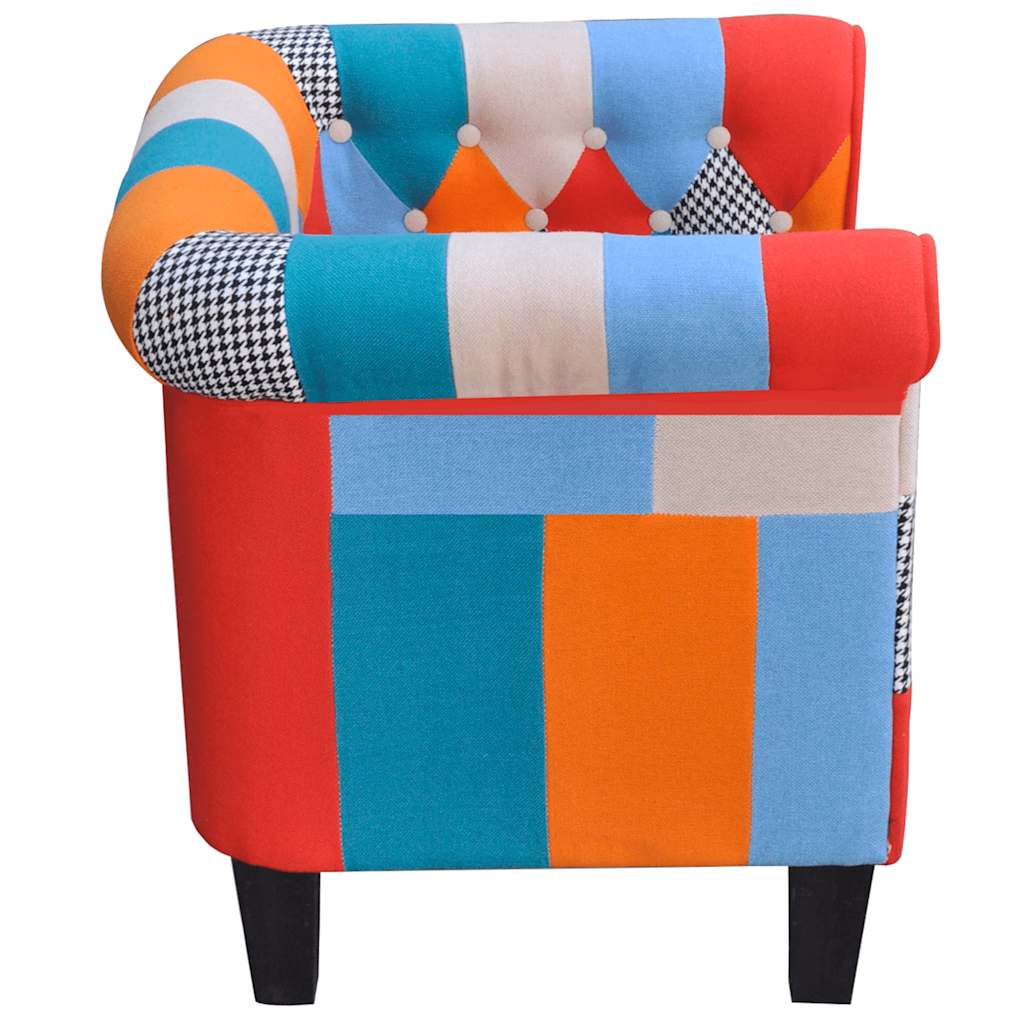 Vidaxl fauteuil met patchwork stof meerkleurig