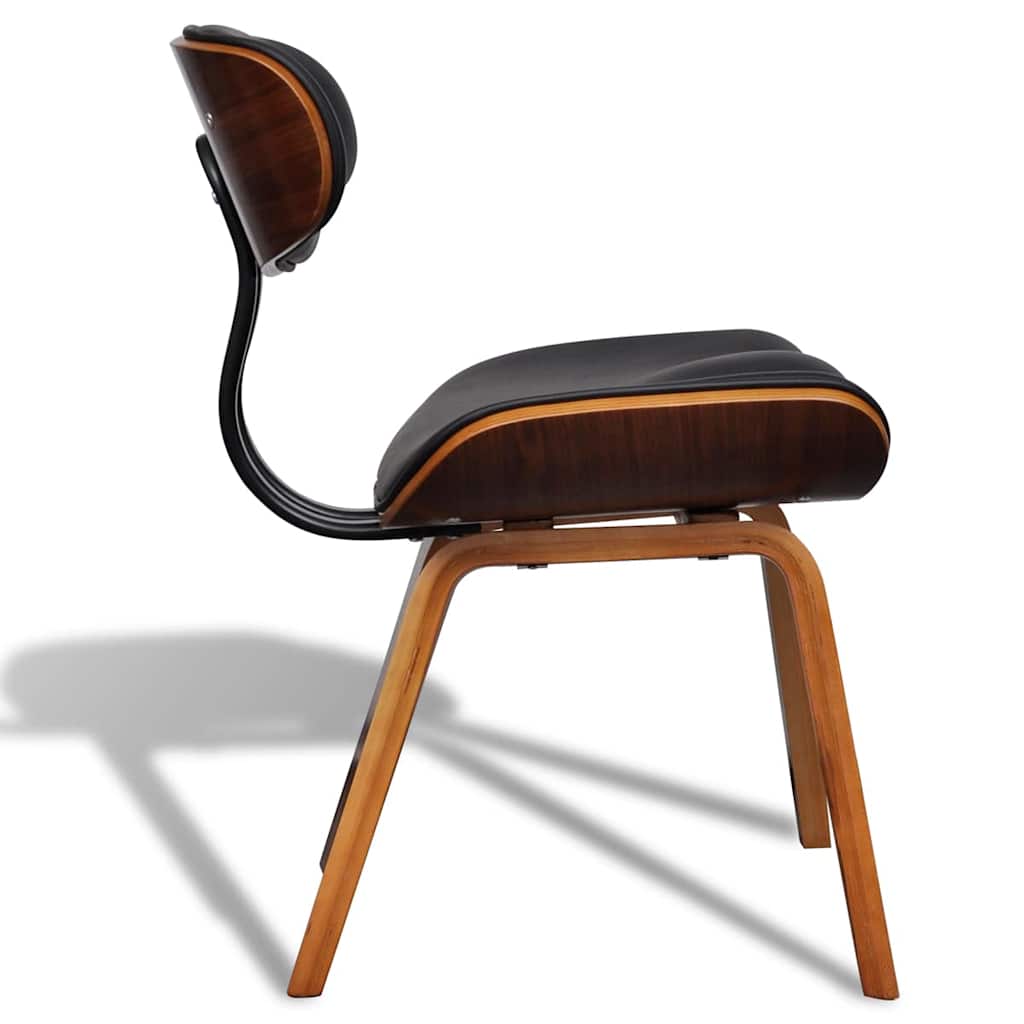 Vidaxl eetkamerstoelen 2 st gebogen hout en kunstleer