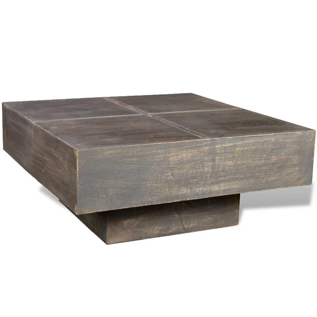 Vidaxl salontafel vierkant massief mangohout donkerbruin