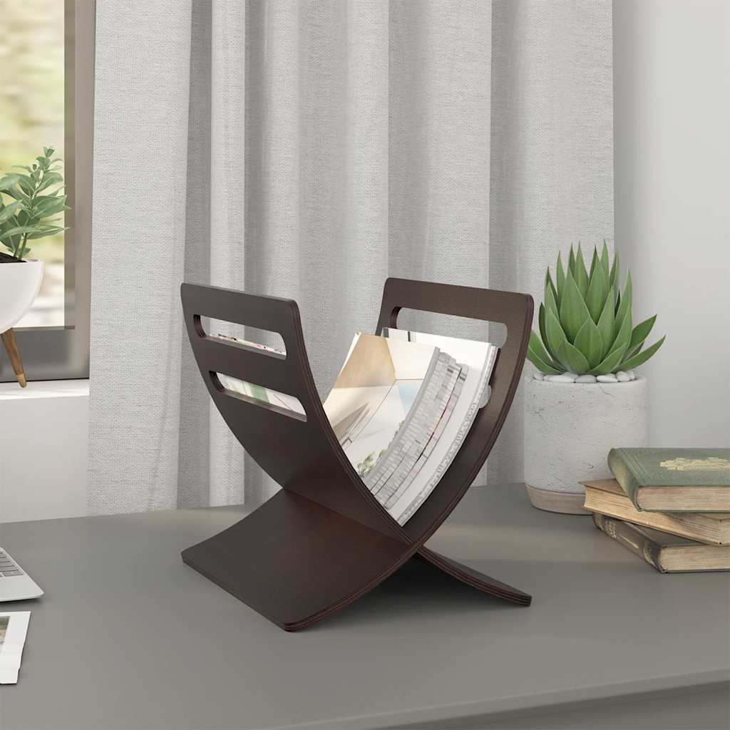Vidaxl tijdschriftenrek vloermodel hout bruin