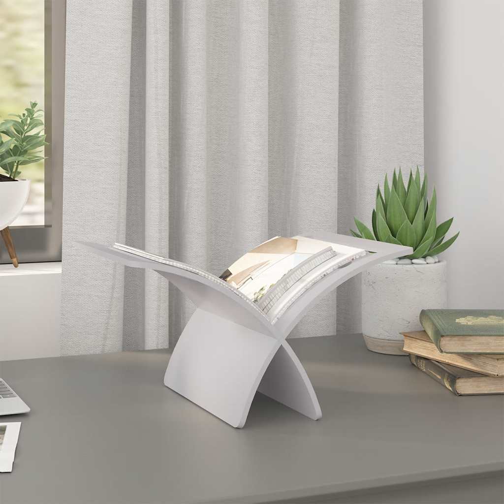 Vidaxl tijdschriftenrek vloermodel hout wit