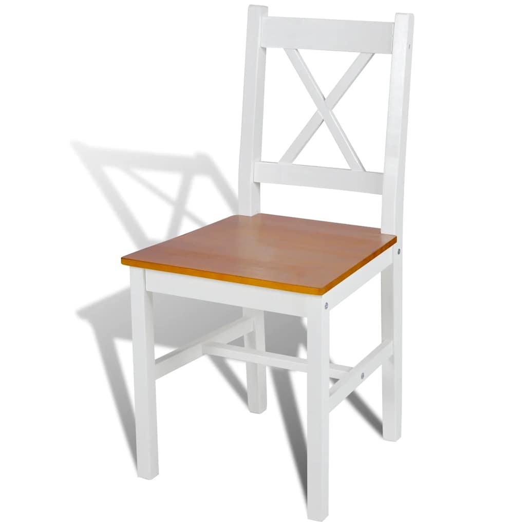 Vidaxl eetkamerstoelen 2 st grenenhout wit