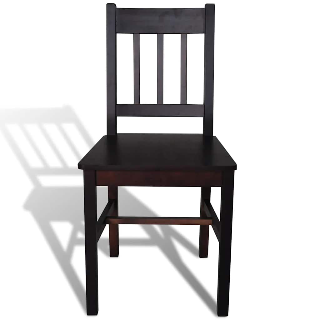 Vidaxl eetkamerstoelen 4 st grenenhout donkerbruin