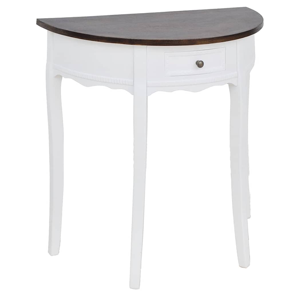 Vidaxl wandtafel met lade halfrond bruin
