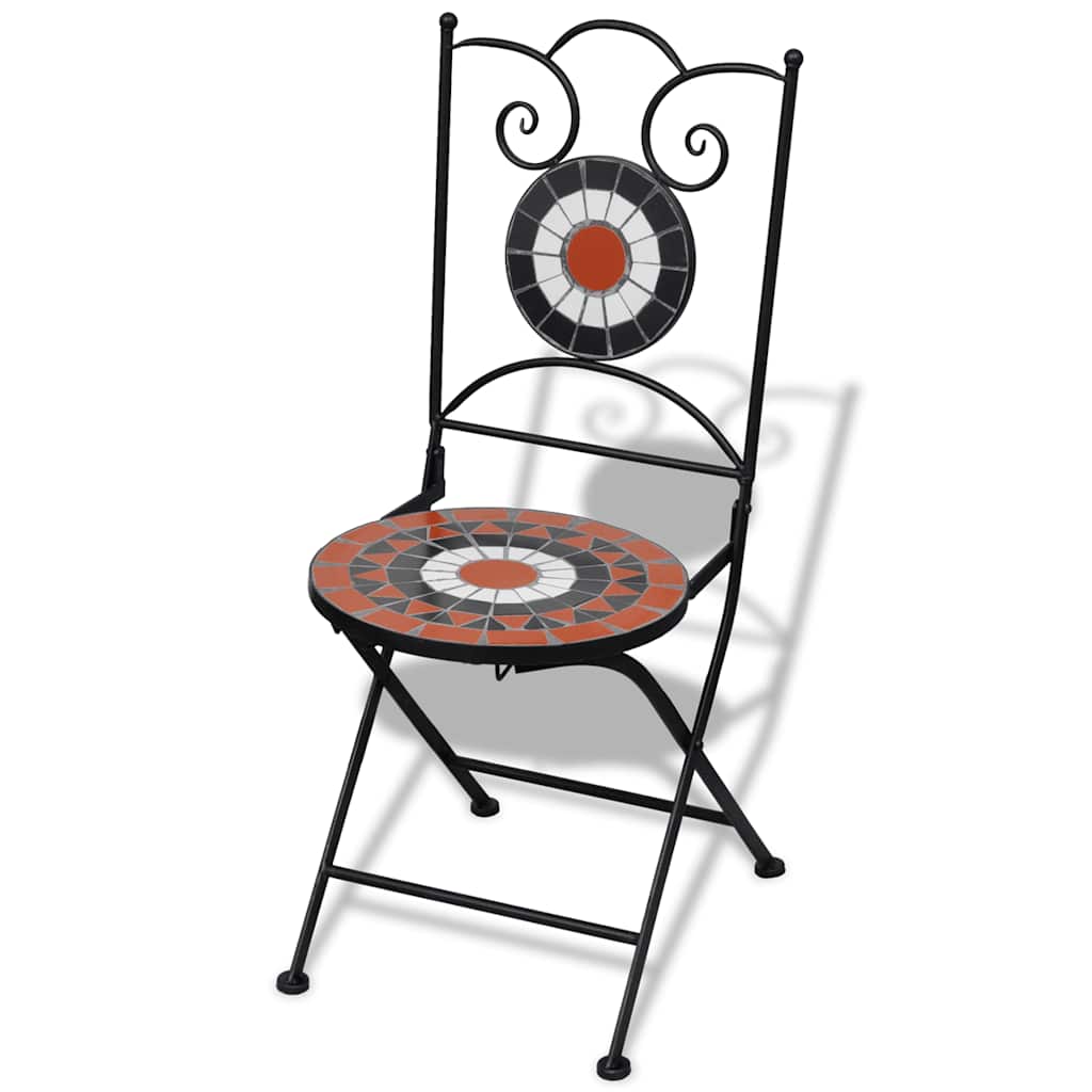 Vidaxl bistrostoelen inklapbaar 2 st keramiek terracottakleurig en wit