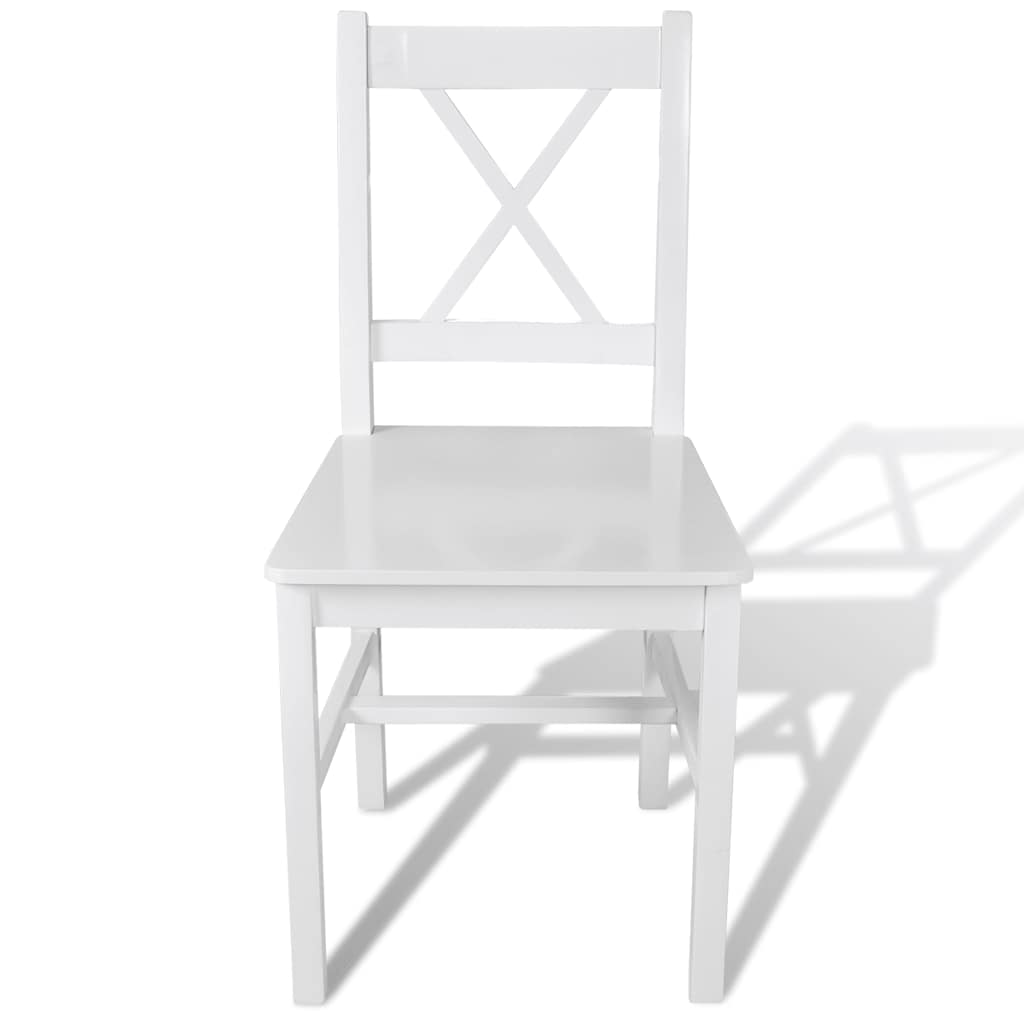 Vidaxl eetkamerstoelen 6 st grenenhout wit