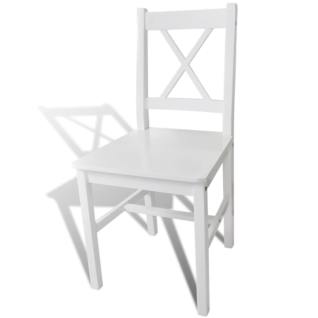 Vidaxl eetkamerstoelen 6 st grenenhout wit
