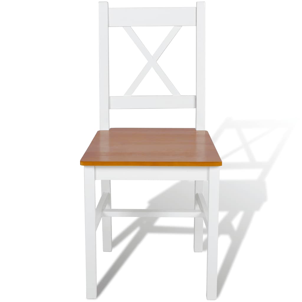 Vidaxl eetkamerstoelen 6 st grenenhout wit