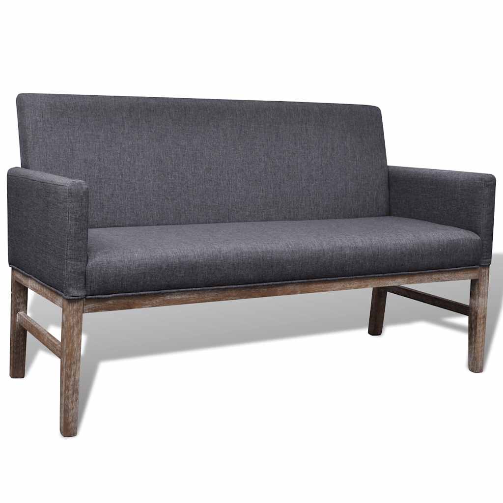 Vidaxl bank met gevoerde kussens stof rubberwood donkergrijs