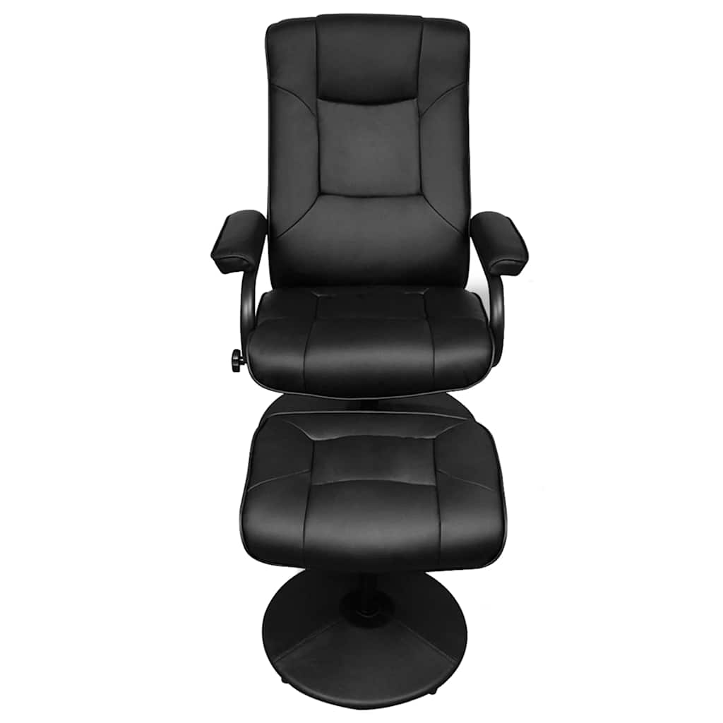 Vidaxl tv-fauteuil met voetenbankje kunstleer zwart