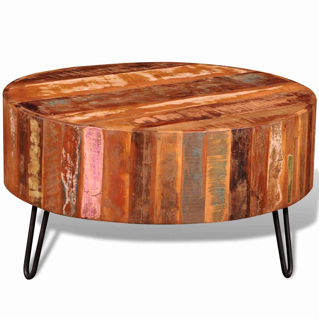 Vidaxl salontafel rond massief gerecycled hout